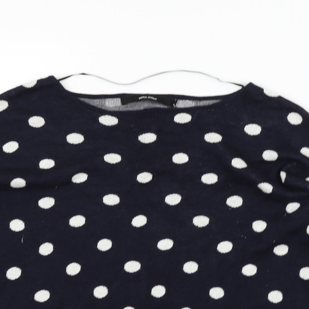 VERO MODA Womens Blue Polka Dot  Pullover Jumper Size S