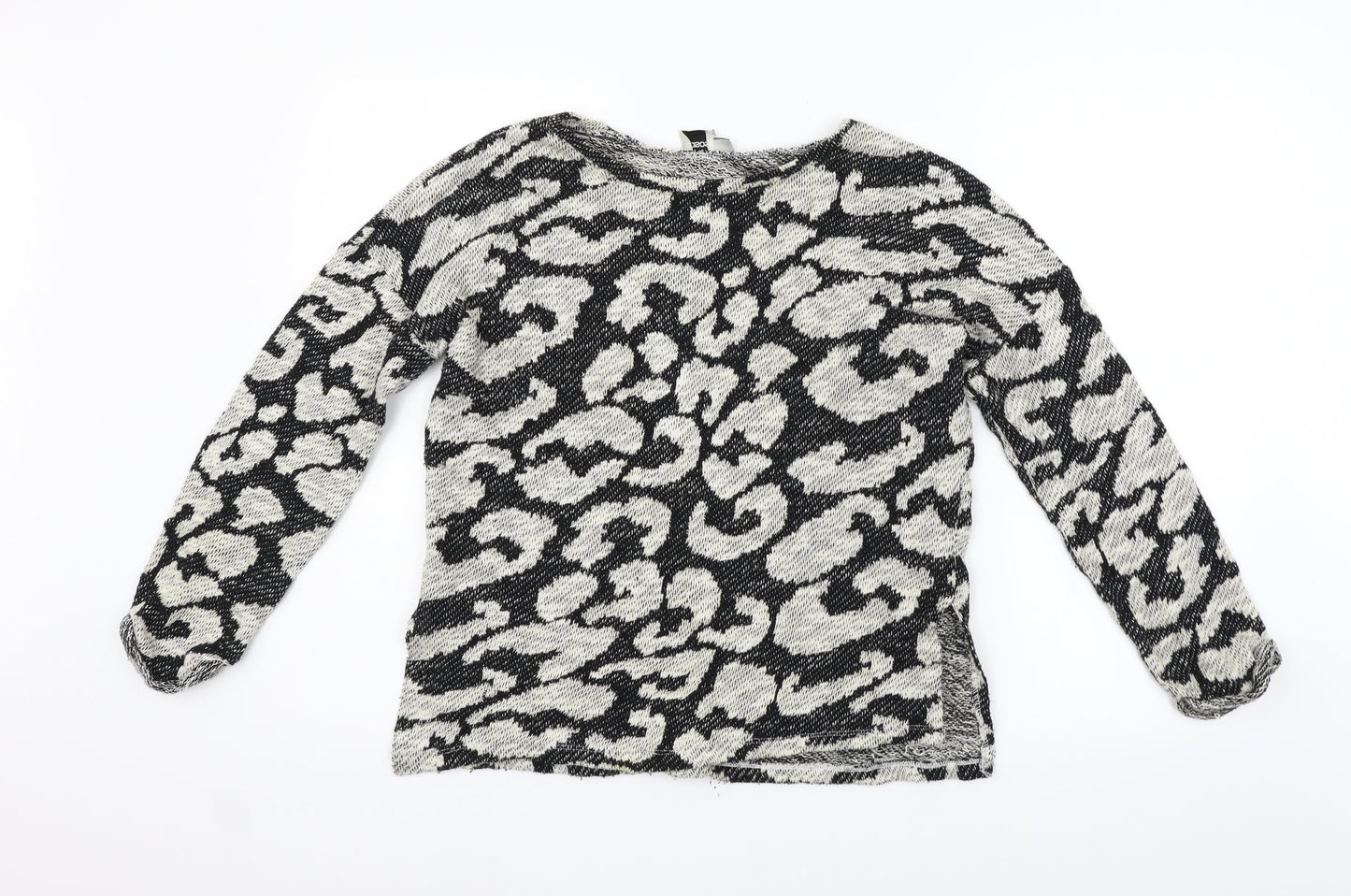 ASOS Womens Black Geometric  Pullover Jumper Size 10