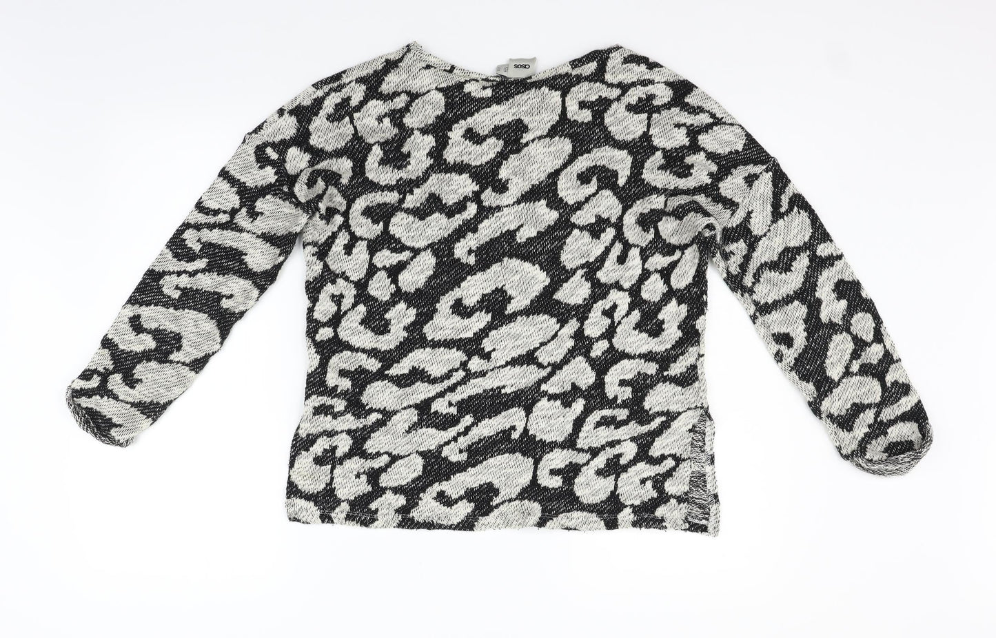 ASOS Womens Black Geometric  Pullover Jumper Size 10