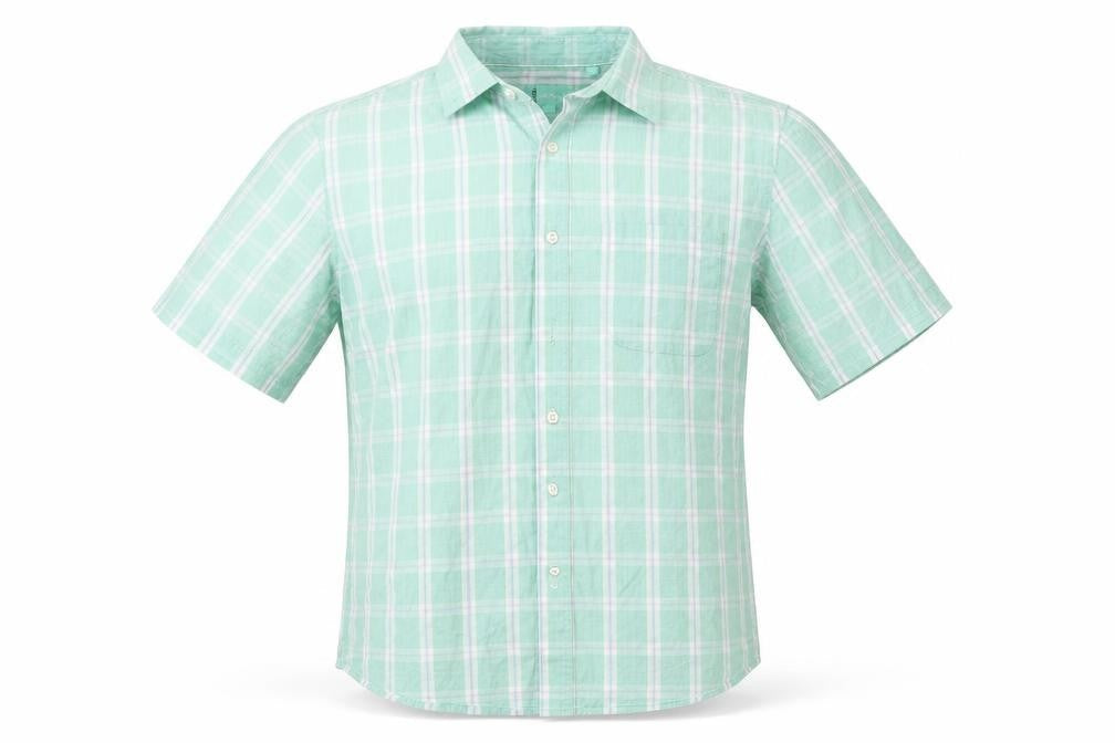 South Bay Mens Green Check   Button-Up Size S