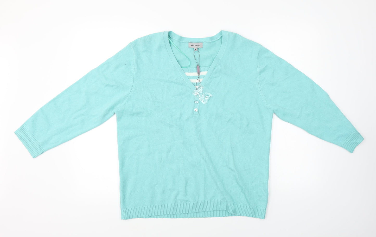 Ann Marie  Womens Blue   Pullover Jumper Size XL