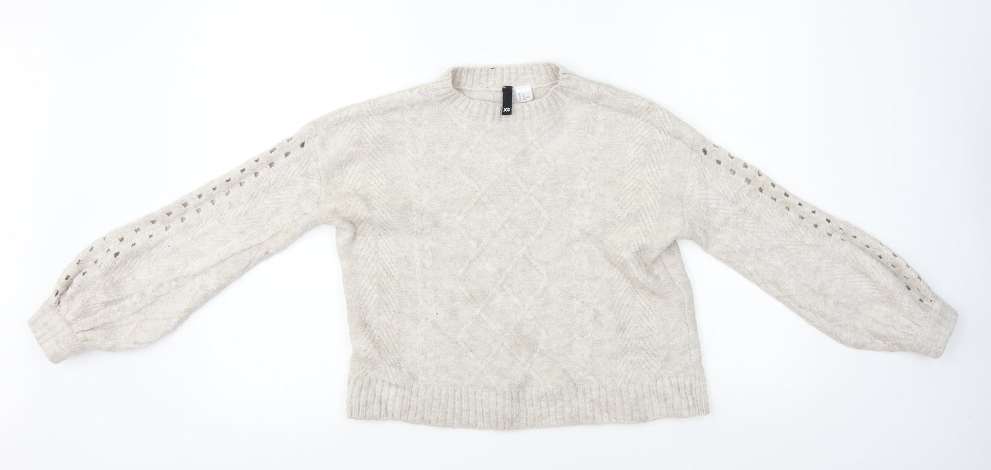H&M  Womens Beige   Pullover Jumper Size XS