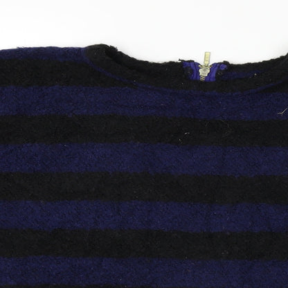 Preloved Zara  Womens Black Striped  Pullover Jumper Size M - Detail
