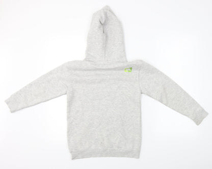 Preloved Fruit of the Loom  Boys Grey   Pullover Hoodie Size 10-11 Years - Back