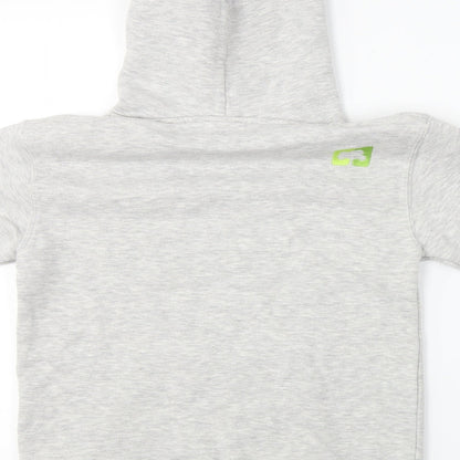 Preloved Fruit of the Loom  Boys Grey   Pullover Hoodie Size 10-11 Years - Label