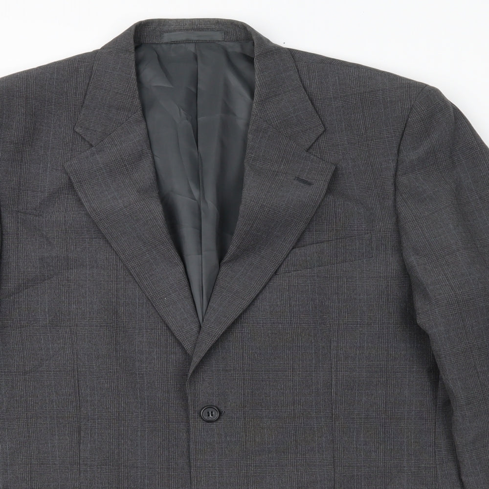 Greenwoods Mens Grey Check  Jacket Suit Jacket Size 42