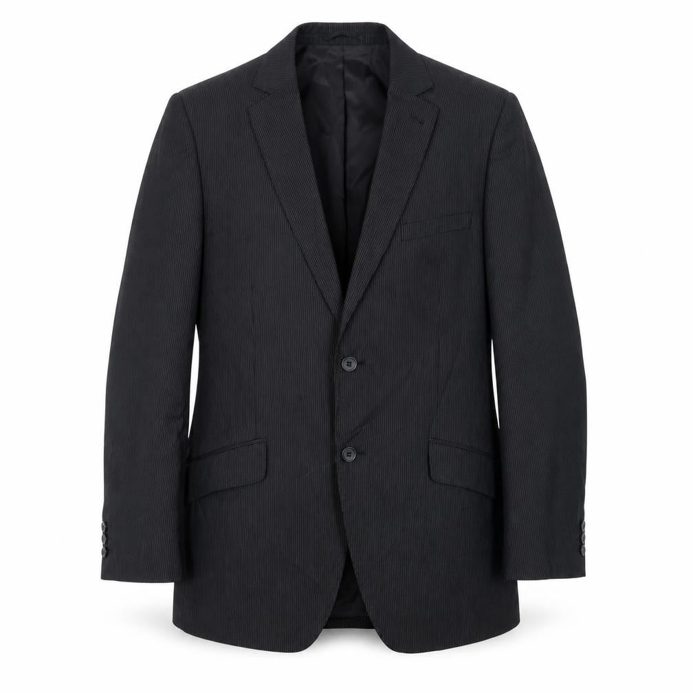 H&M Mens Black Striped  Jacket Suit Jacket Size 42