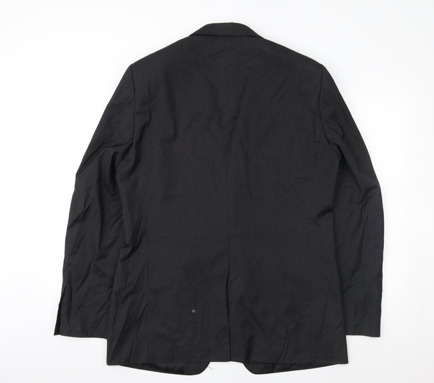 H&M Mens Black Striped  Jacket Suit Jacket Size 42