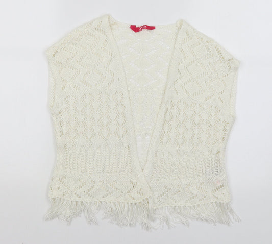 YD Girls White   Wrap Jumper Size 7-8 Years