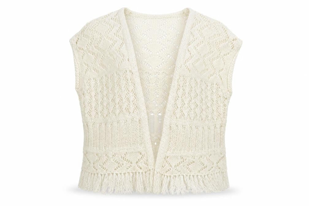 YD Girls White   Wrap Jumper Size 7-8 Years