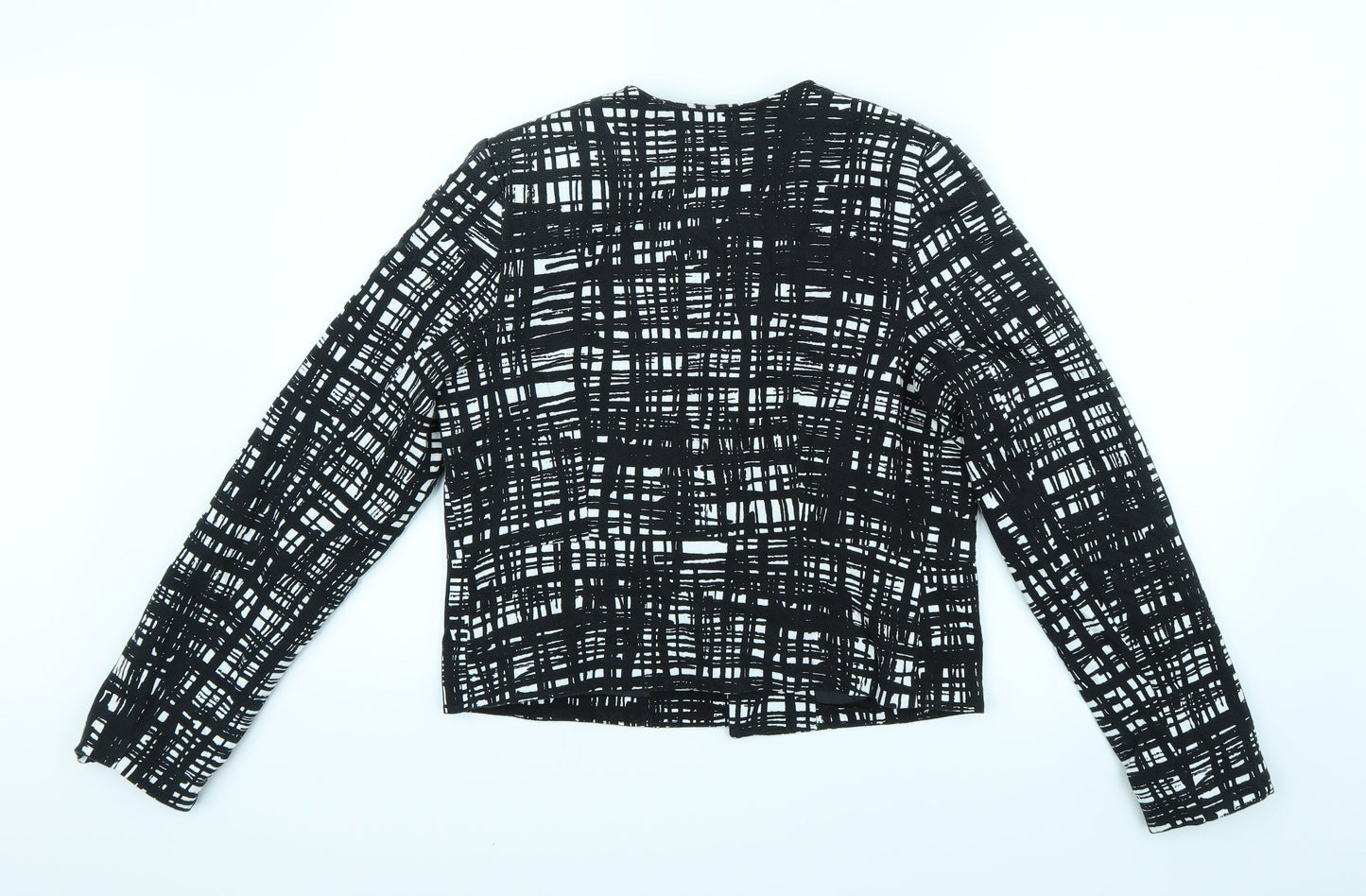Primark Womens Black Check  Jacket Coatigan Size 12