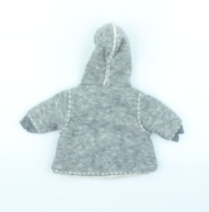 Back view of Next Baby Grey Basic Coat Coatigan, size 0-3, Months