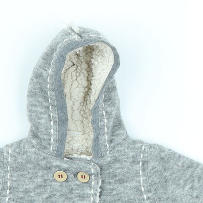 Close-up detail of Next Baby Grey Basic Coat Coatigan, size 0-3, Months