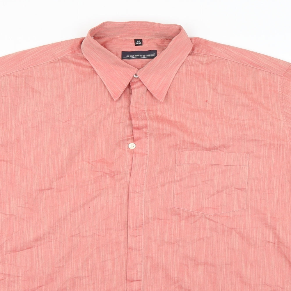 Jupiter Mens Red    Button-Up Size L