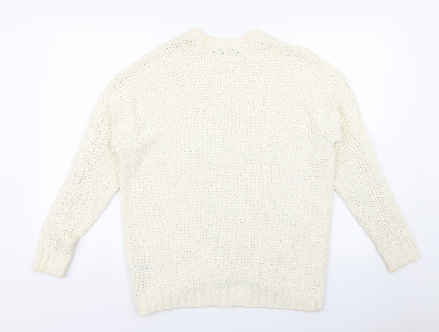 Marks and Spencer Womens White   Pullover Jumper Size M