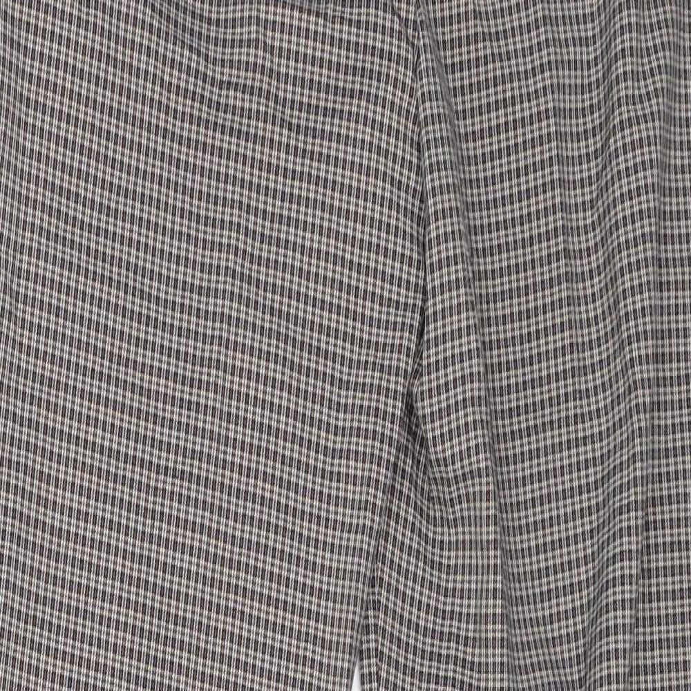 Warehouse Womens Brown Check  Dress Pants Trousers Size 8 L25 in