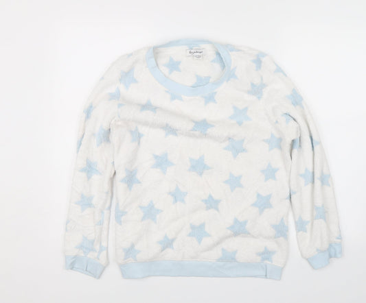 Love to Lounge Womens White Solid  Top Pyjama Top Size M  - stars