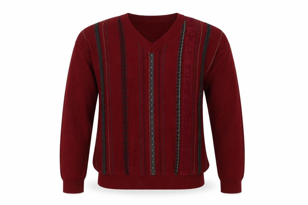Oliver Harding Mens Red Striped  Pullover Jumper Size M