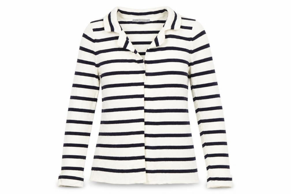 Marks & Spencer Womens White Striped  Jacket  Size 10