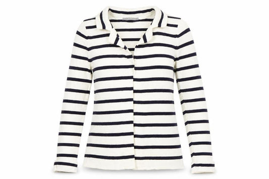 Marks & Spencer Womens White Striped  Jacket  Size 10