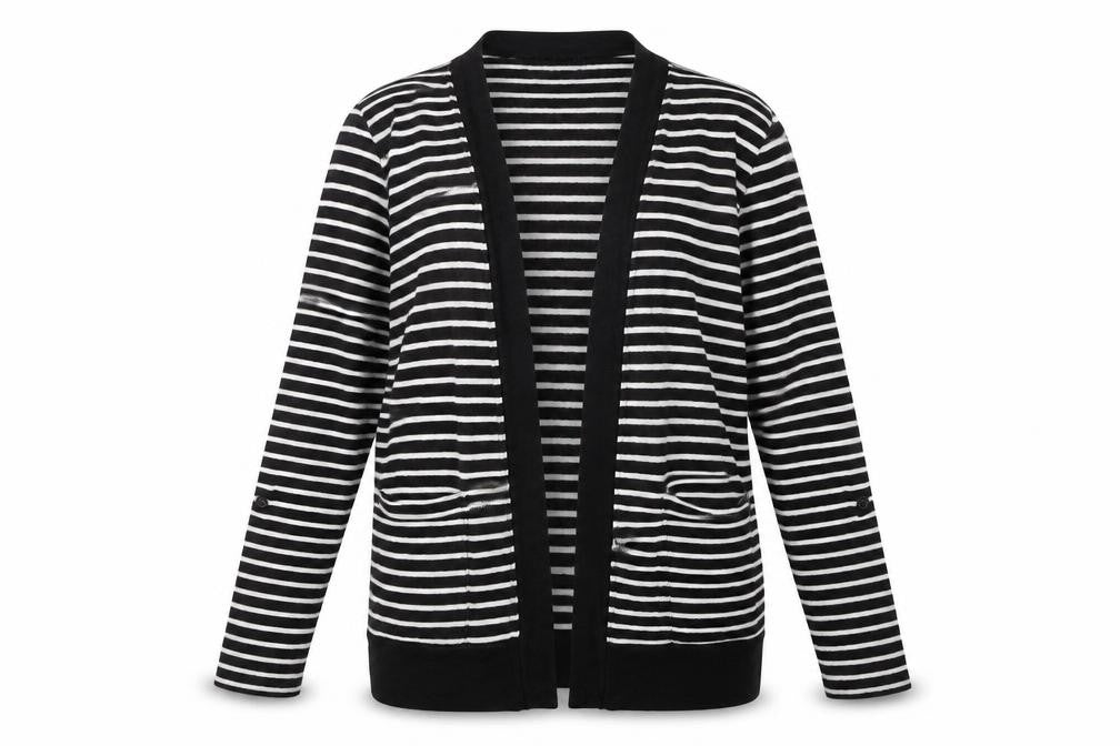 Papaya Womens Black Striped  Jacket  Size 8