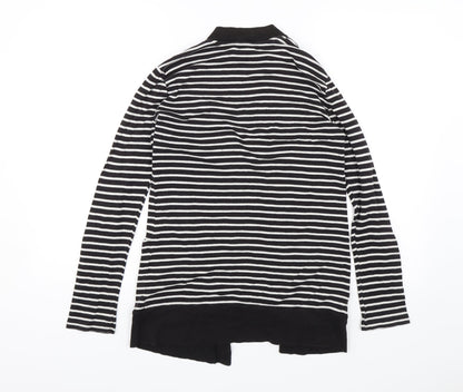 Back view of Papaya women’s black striped jacket, size UK 8