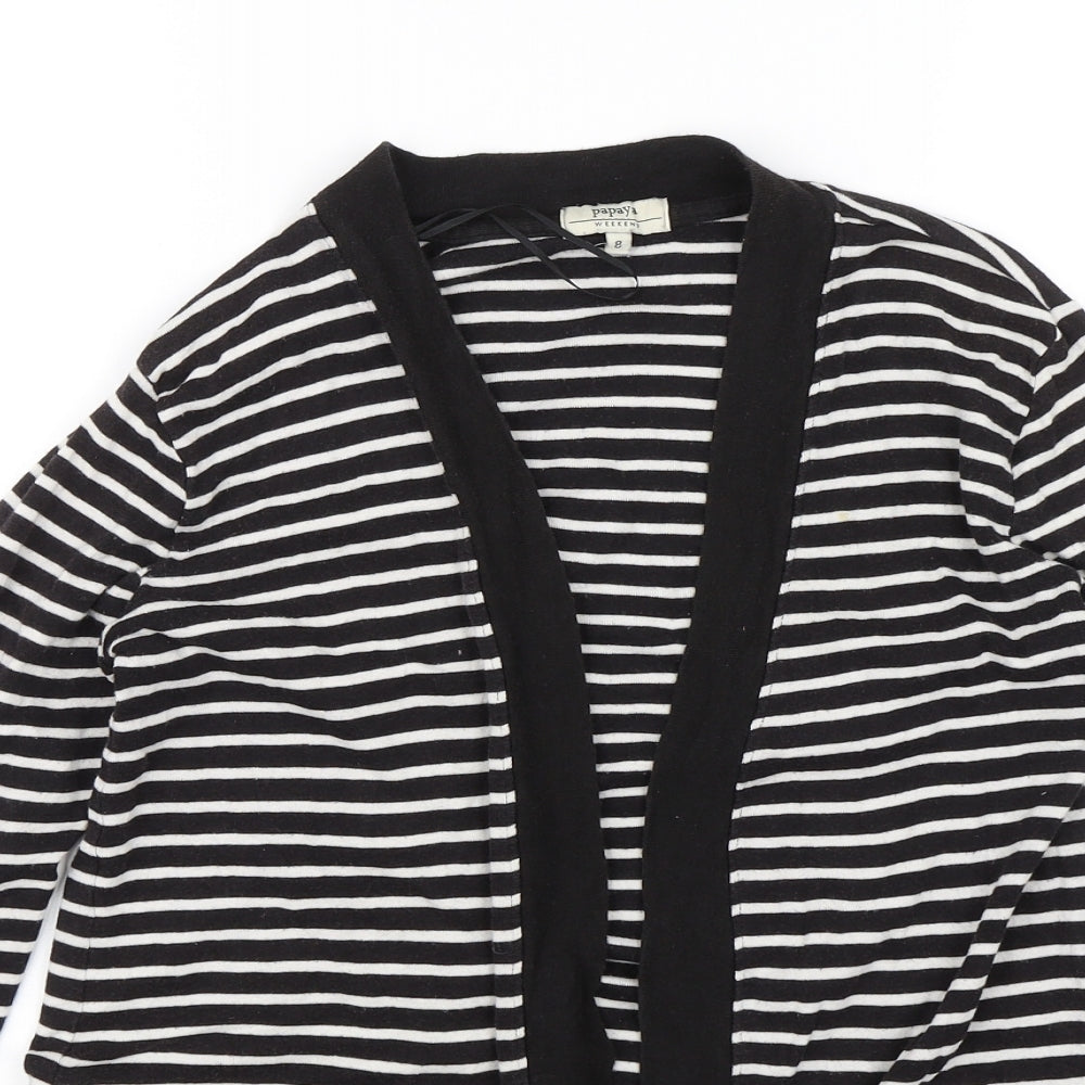 Papaya Womens Black Striped  Jacket  Size 8