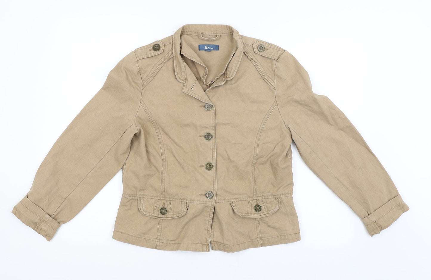 ervie Womens Beige   Biker Coat Size 14