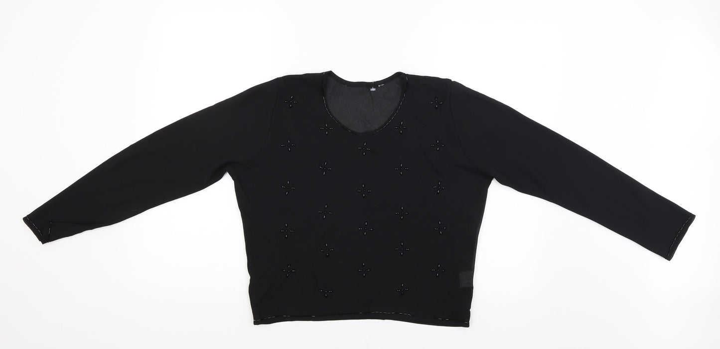 Preworn Womens Black   Basic Blouse Size 14