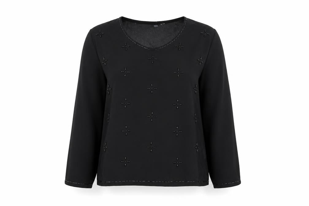 Preworn Womens Black   Basic Blouse Size 14