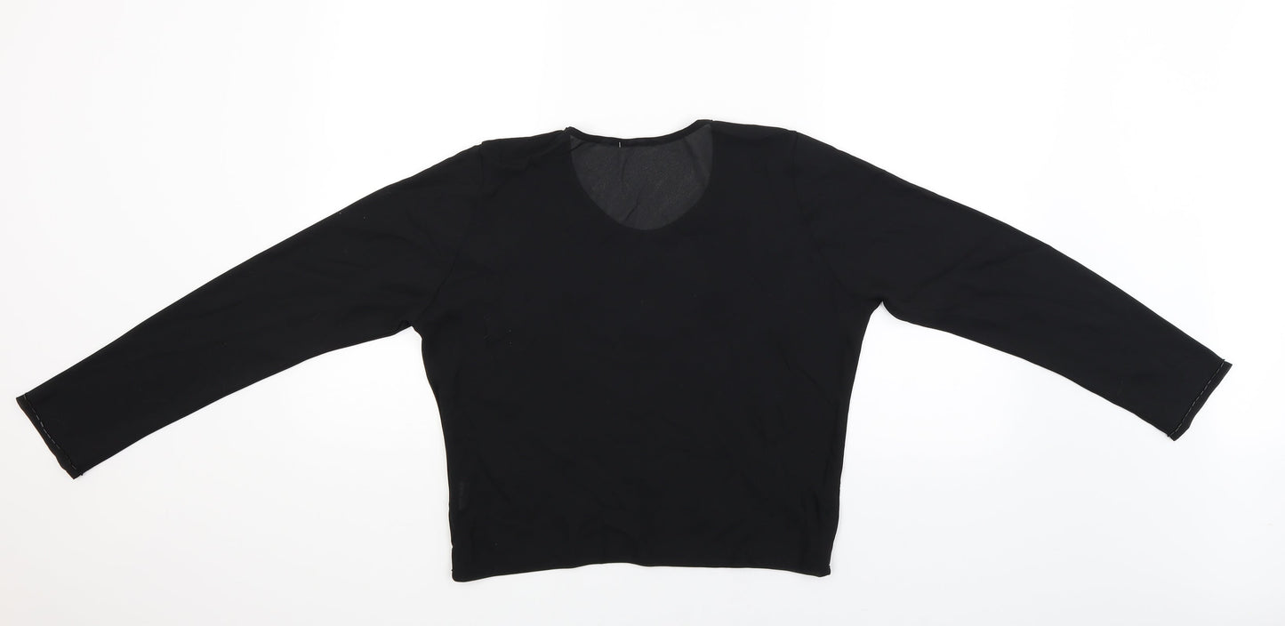 Preworn Womens Black   Basic Blouse Size 14