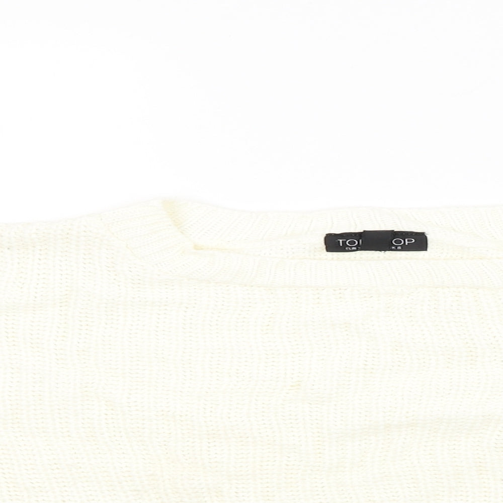 Topshop Womens White   Pullover Jumper Size 8