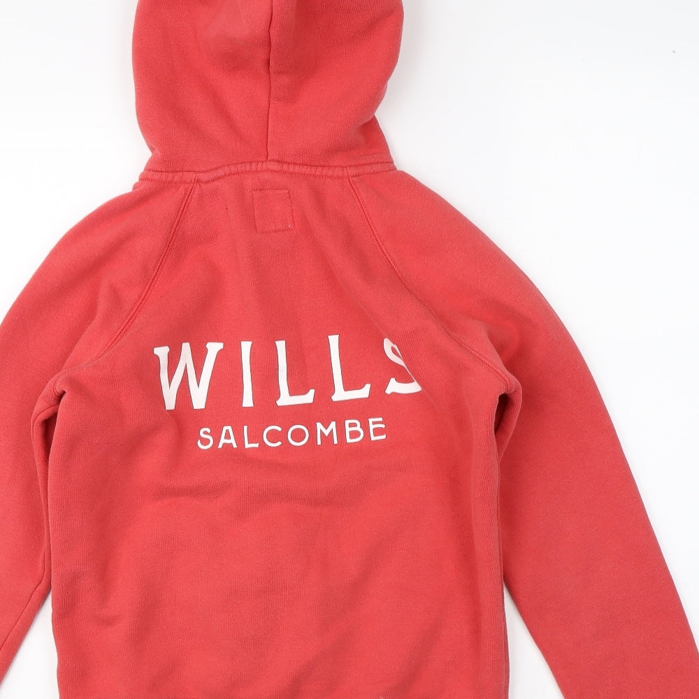 Jack Wills Womens Red   Full Zip Hoodie Size 6
