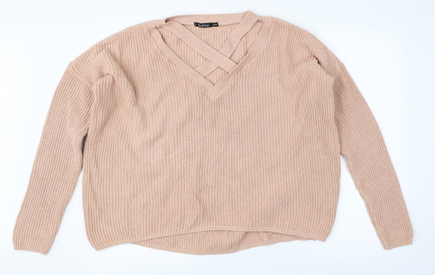Boohoo Womens Pink   Pullover Jumper Size M