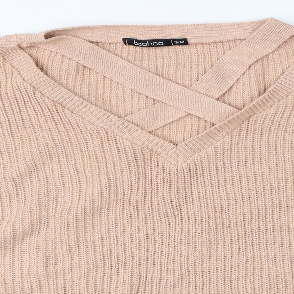 Boohoo Womens Pink   Pullover Jumper Size M