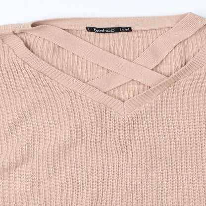 Boohoo Womens Pink   Pullover Jumper Size M
