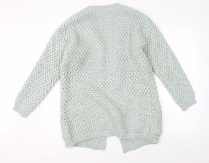 Back view of Atmosphere women’s green knit cape jumper, size UK 12