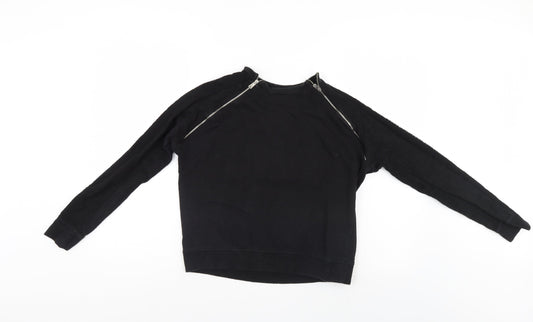 Zara Womens Black   Pullover Sweatshirt Size S