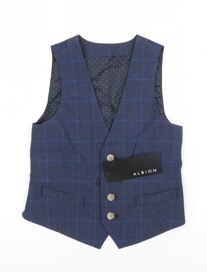 Additional front view of Albion boys’ blue jacket waistcoat, size 6, years