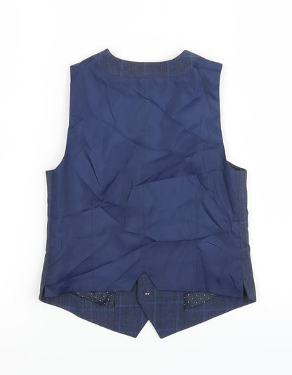 Back view of Albion boys’ blue jacket waistcoat, size 6, years
