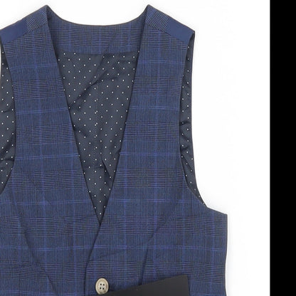 Close-up detail of Albion boys’ blue jacket waistcoat, size 6, years