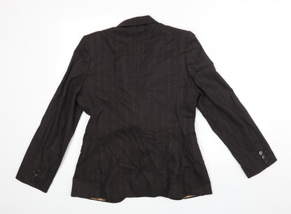 Back view of Nrxt women’s brown striped jacket blazer, size UK 12