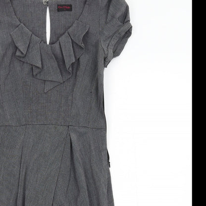 Close-up detail of Miss Selfridge women’s grey shift, size UK 10