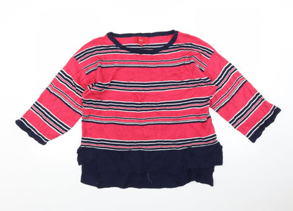 Next Womens Pink Striped  Pullover Jumper Size 8