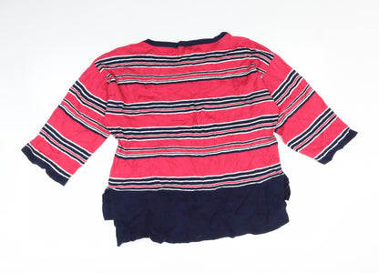 Next Womens Pink Striped  Pullover Jumper Size 8