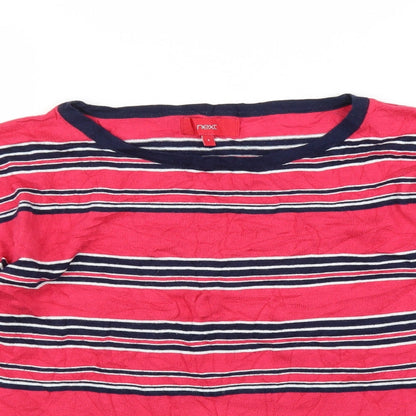 Next Womens Pink Striped  Pullover Jumper Size 8