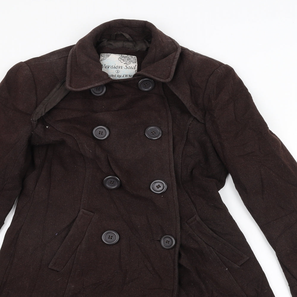 Version Sud Womens Brown   Overcoat Coat Size S