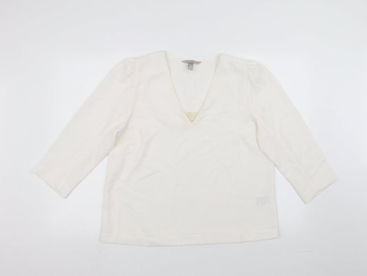 H&M Womens White   Pullover Jumper Size M