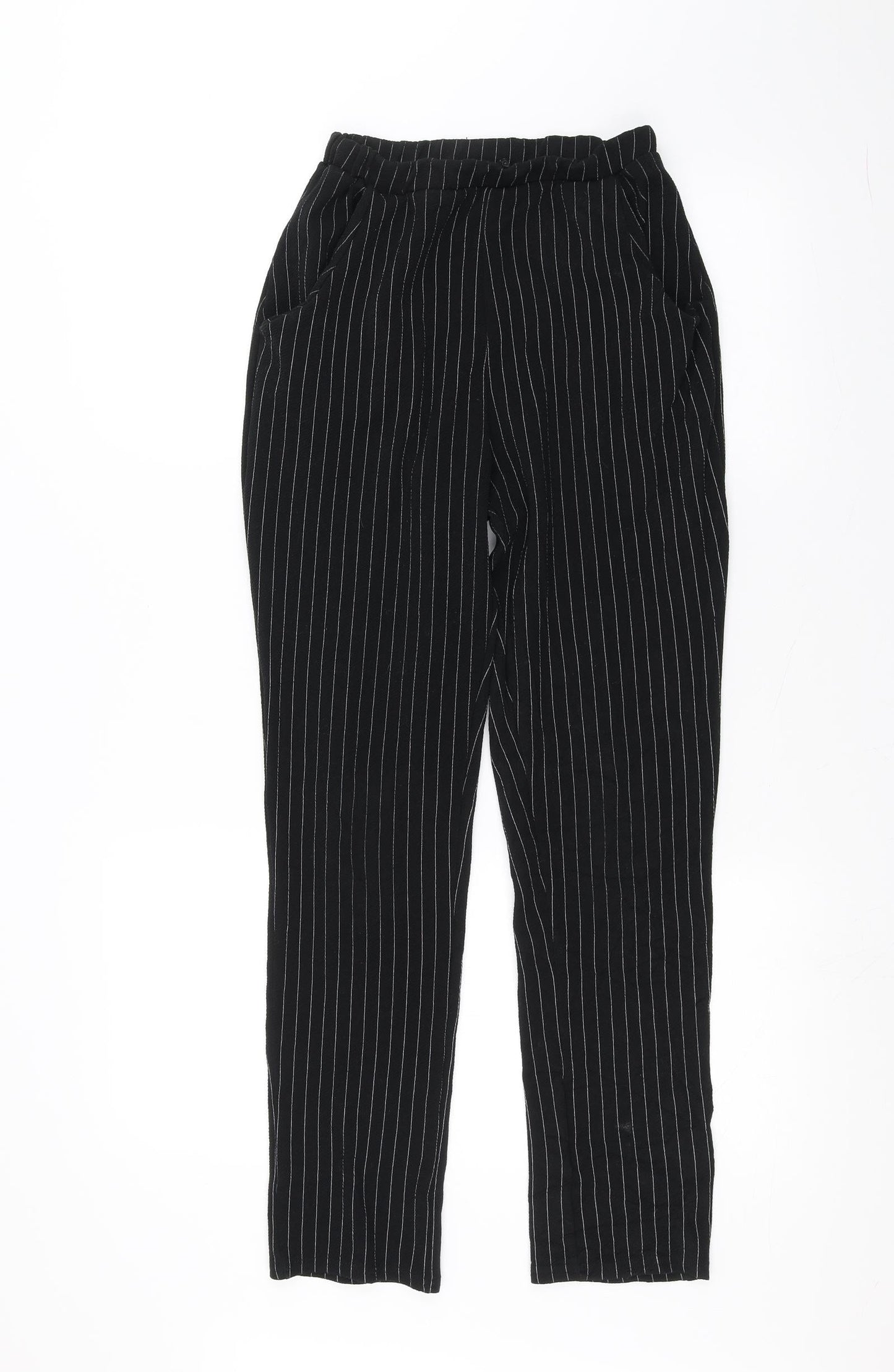 PRETTYLITTLETHING Womens Black   Trousers  Size 10 L25 in