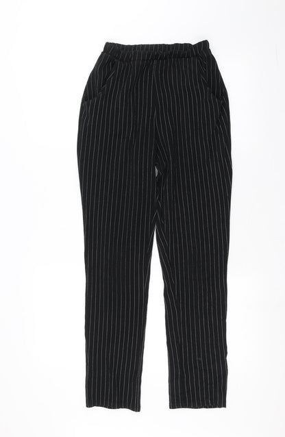 PRETTYLITTLETHING Womens Black   Trousers  Size 10 L25 in